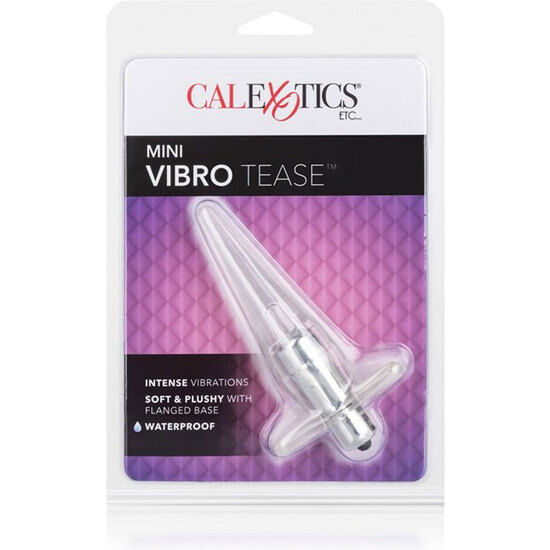 Plug Anal Vibrant, CalExotics - Mini Vibro Tease, Impermeabil, Transparent