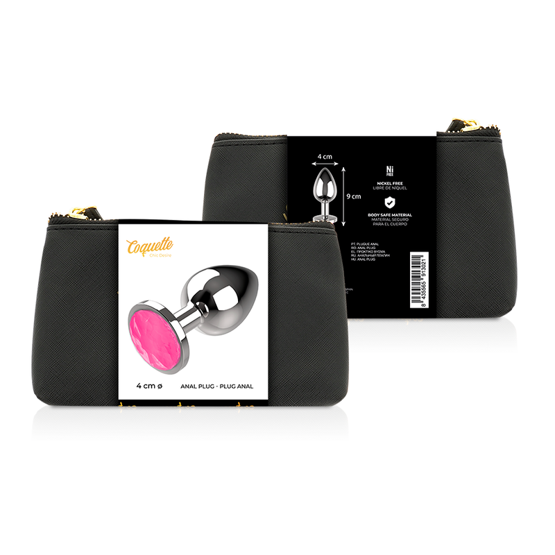 Plug Anal, Coquette Chic Desire, Metal fara Nichel, Marimea L 4 X 9 CM Roz