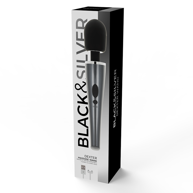 Bagheta de Masaj, Dexter, 10 Moduri de Vibratie, Black & Silver