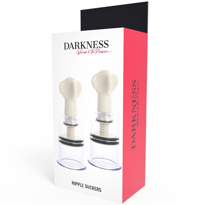 Pompe pentru Sfarcuri, Darkness, cu Mecanism de Aspiratie, D - 3.1 CM / Alb/Transparent / Set 2 Bucati