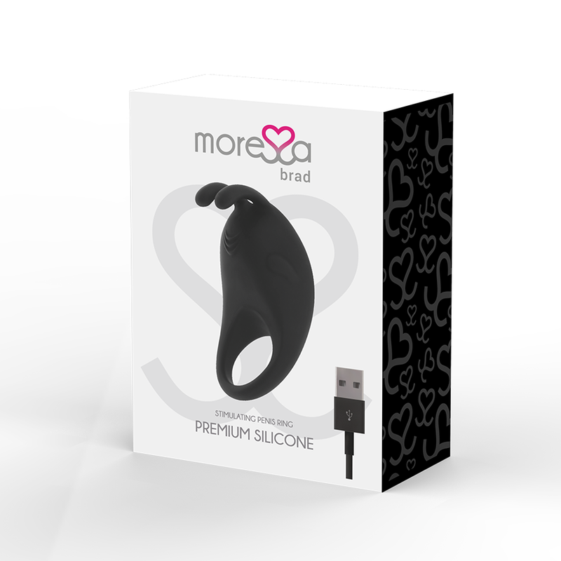 Inel Vibrator pentru Penis, Moressa - Brad, Silicon Medical Reincarcabil, Negru
