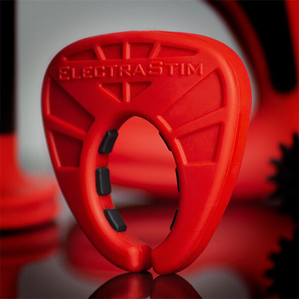 Scut pentru Penis, ElectraStim - Silicone Fusion Viper, Electrod Conductiv din Silicon, Rosu