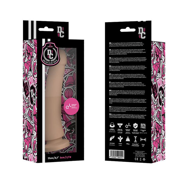 Dildo, Delta Club, Silicon Medical, 17 CM x 3 CM Natural