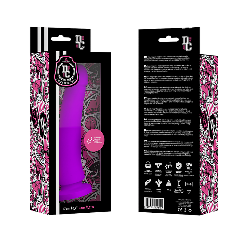 Dildo, Delta Club - Lilac, Silicon Medical, 17 CM x 3 CM