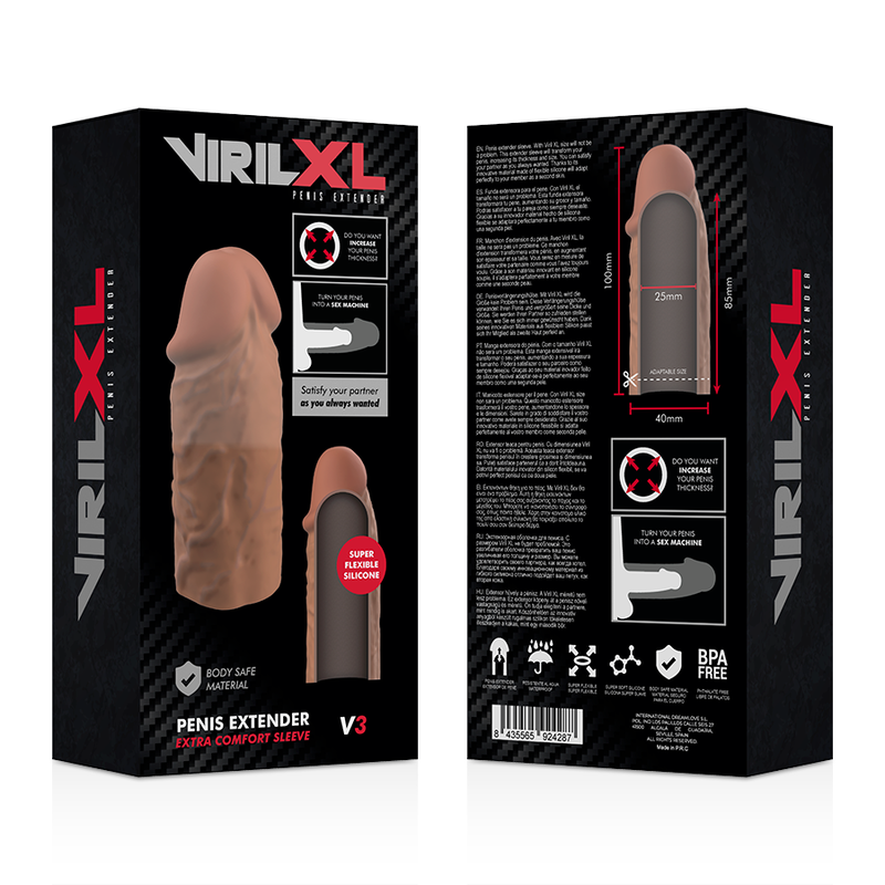Extensie Penis, VirilXL - Liquid Silicone V3, 100% Silicon Medical, Maro