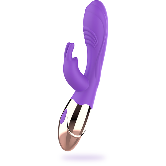 Vibrator Rabbit, Womanvibe - Viora, Silicon Reincarcabil, Auriu si Lila