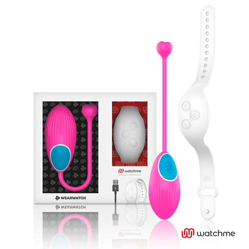 Ou Vibrator cu Ceas, Wearwatch - Control la Distanta Watchme, Roz/Alb