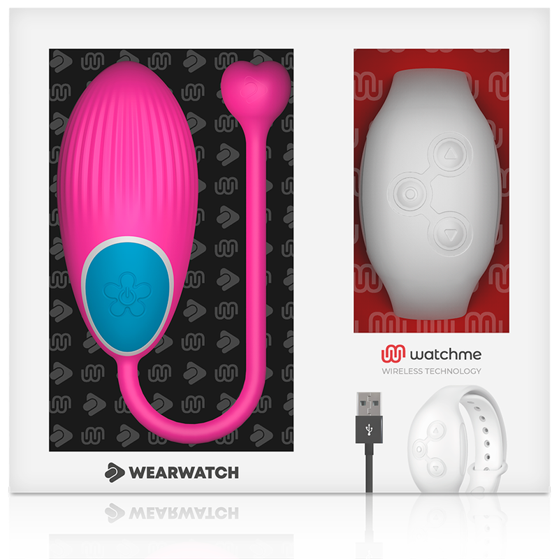 Ou Vibrator cu Ceas, Wearwatch - Control la Distanta Watchme, Roz/Alb