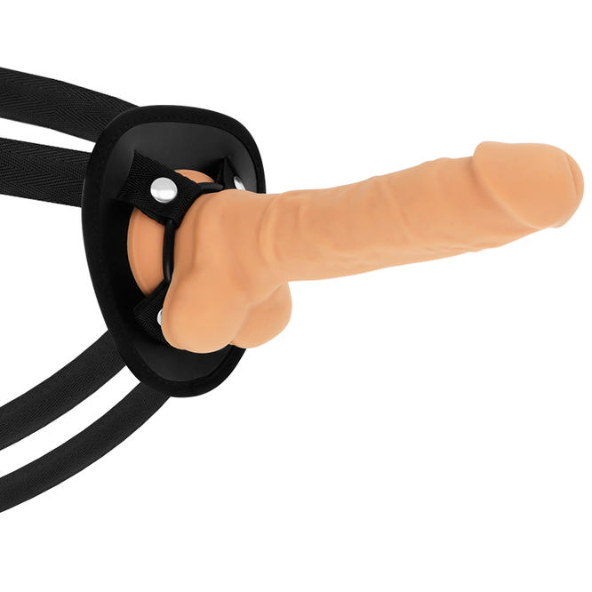 Set Harness si Dildo, Cockmiller - Cocksil, Articulabil din Silicon Densitate Dubla, 18 CM